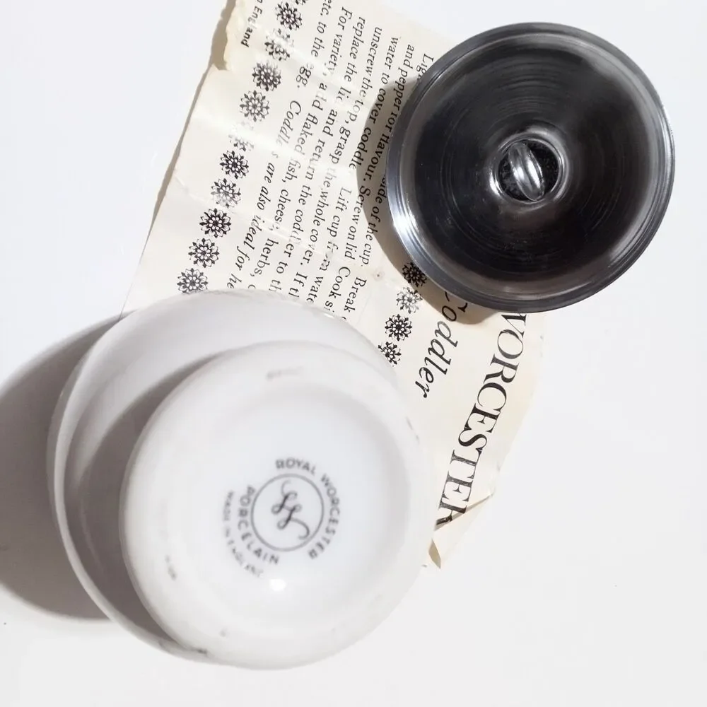 Vintage Royal Worcester Floral Porcelain Egg Coddler England 3.25